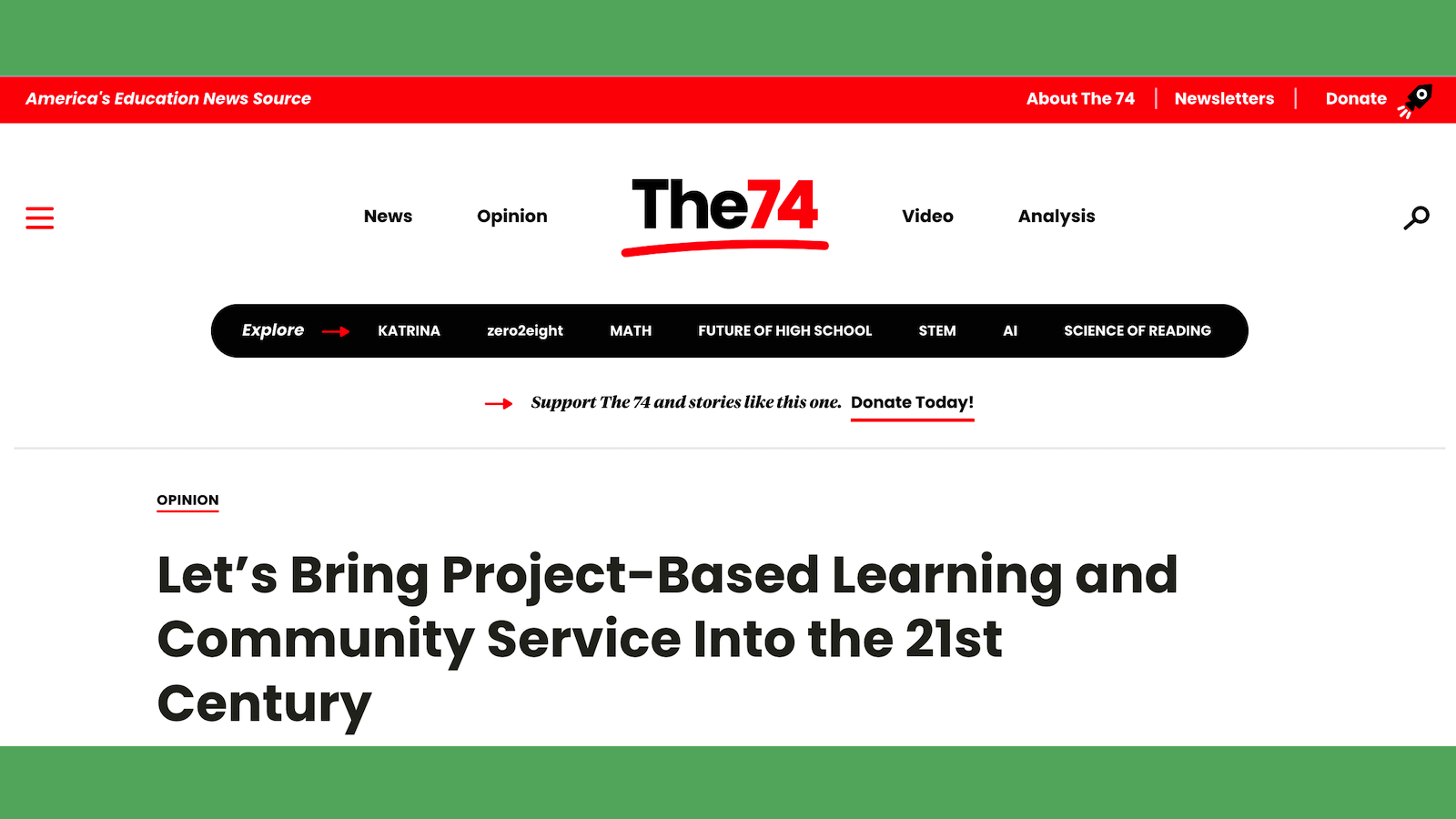 The 74: America's Education News Source  